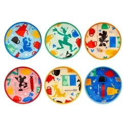 Disney Mickey Mouse And Friends Tidbit Plates With Caddy Set -Tiny World Shop 3310059146737 3