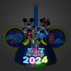 Mickey And Minnie Mouse Light-Up Ear Hat Ornament – Walt Disney World 2024 -Tiny World Shop 3710048300055 1