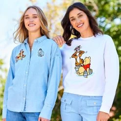 Disney Winnie The Pooh And Tigger Semi-Cropped Sweatshirt For Women -Tiny World Shop 5102106030098 1