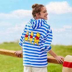 Disney Winnie The Pooh Striped Pullover Hoodie For Adults -Tiny World Shop 5201059750216 1