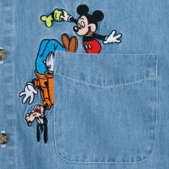 Disney Mickey Mouse And Friends Denim Shirt For Adults -Tiny World Shop 5205057810228 4