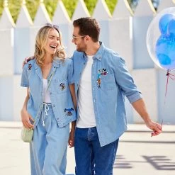 Disney Mickey Mouse And Friends Denim Shirt For Adults -Tiny World Shop 5205057810228 5