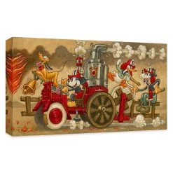 Disney ''Mickey's Fire Brigade'' Gallery Wrapped Canvas By Tim Rogerson – Limited Edition -Tiny World Shop 6804047993682 1