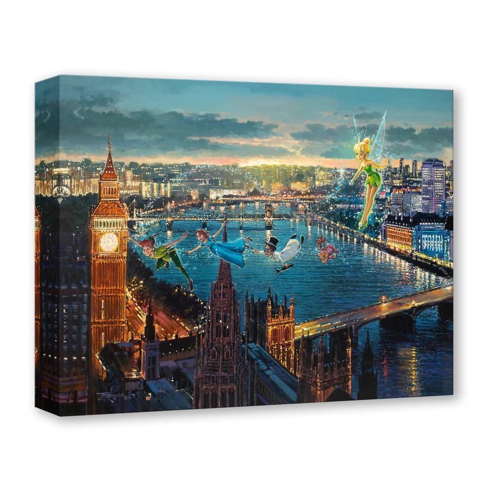 Disney Peter Pan ''Peter Pan In London'' By Rodel Gonzalez Canvas Artwork – Limited Edition 4 Disney Peter Pan ''Peter Pan In London'' By Rodel Gonzalez Canvas Artwork – Limited Edition - Image 2