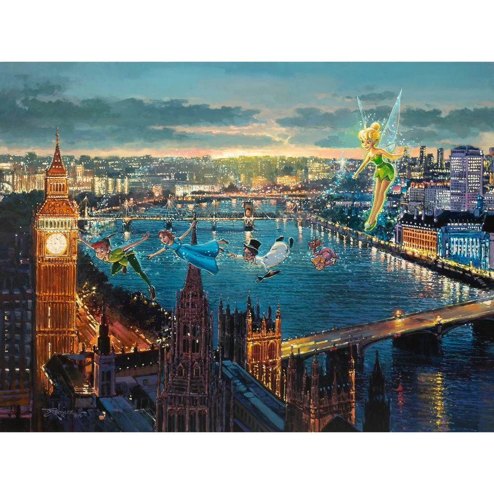 Disney Peter Pan ''Peter Pan In London'' By Rodel Gonzalez Canvas Artwork – Limited Edition 3 Disney Peter Pan ''Peter Pan In London'' By Rodel Gonzalez Canvas Artwork – Limited Edition