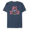 Disney Mickey Mouse ''#1 Dad'' Heathered T-Shirt For Men -Tiny World Shop 7002107060122