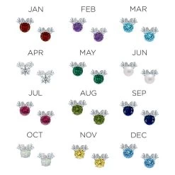 Disney Minnie Mouse Birthstone Earrings For Kids By CRISLU – Platinum 6 Disney Minnie Mouse Birthstone Earrings For Kids By CRISLU – Platinum -Tiny World Shop 7401057015584 1