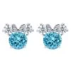 Disney Minnie Mouse Birthstone Earrings For Kids By CRISLU – Platinum -Tiny World Shop 7401057015584