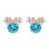 Disney Minnie Mouse Birthstone Earrings For Kids By CRISLU – Rose Gold -Tiny World Shop 7401057015596