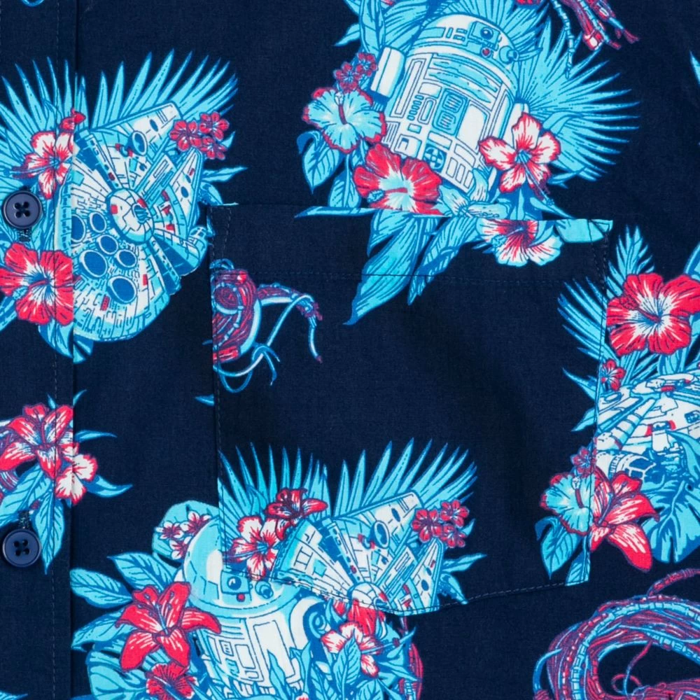 Disney Millennium Falcon And R2-D2 Woven Shirt For Adults – Star Wars 5 Disney Millennium Falcon And R2-D2 Woven Shirt For Adults – Star Wars - Image 3